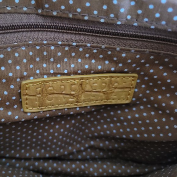 NWOT Forever 21 Mustard Croc Embossed Cross Body Bag - Picture 7 of 9